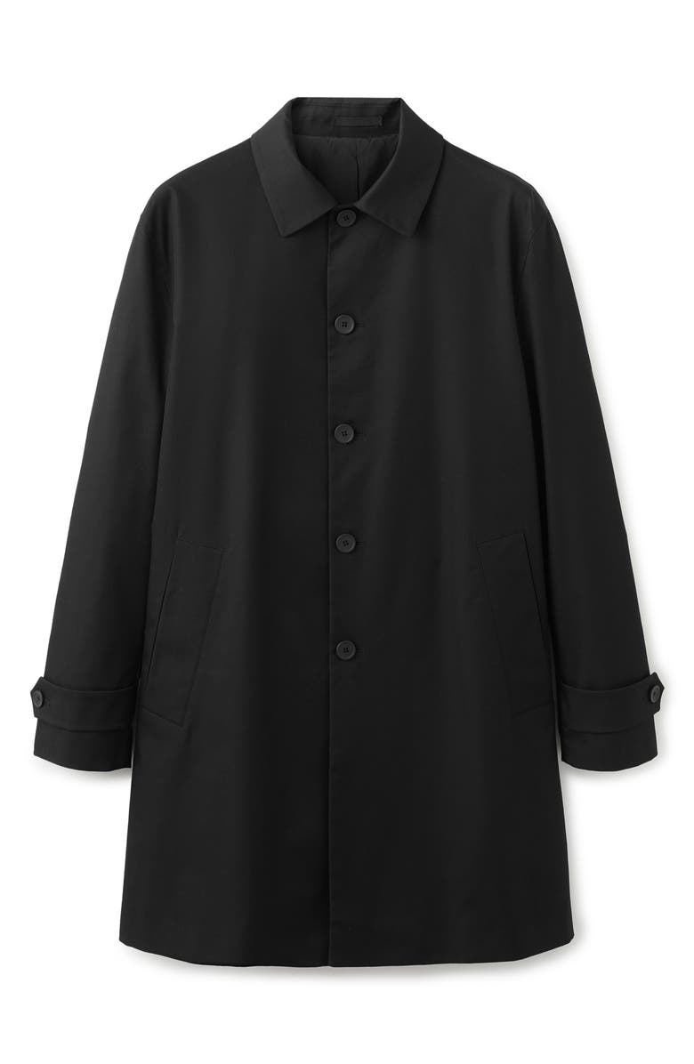 MANGO Water Repellent Raincoat, Alternate, color, Black