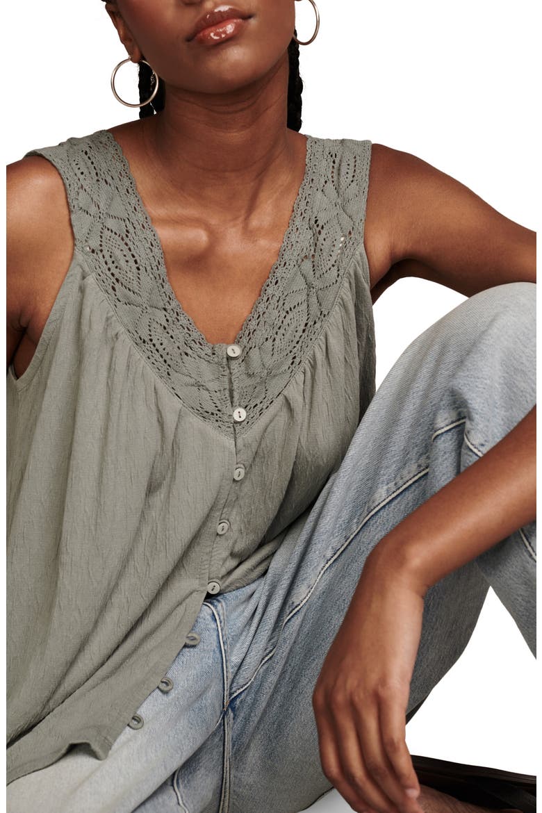 Lace Trim Tank, Alternate, color, GREEN BAY