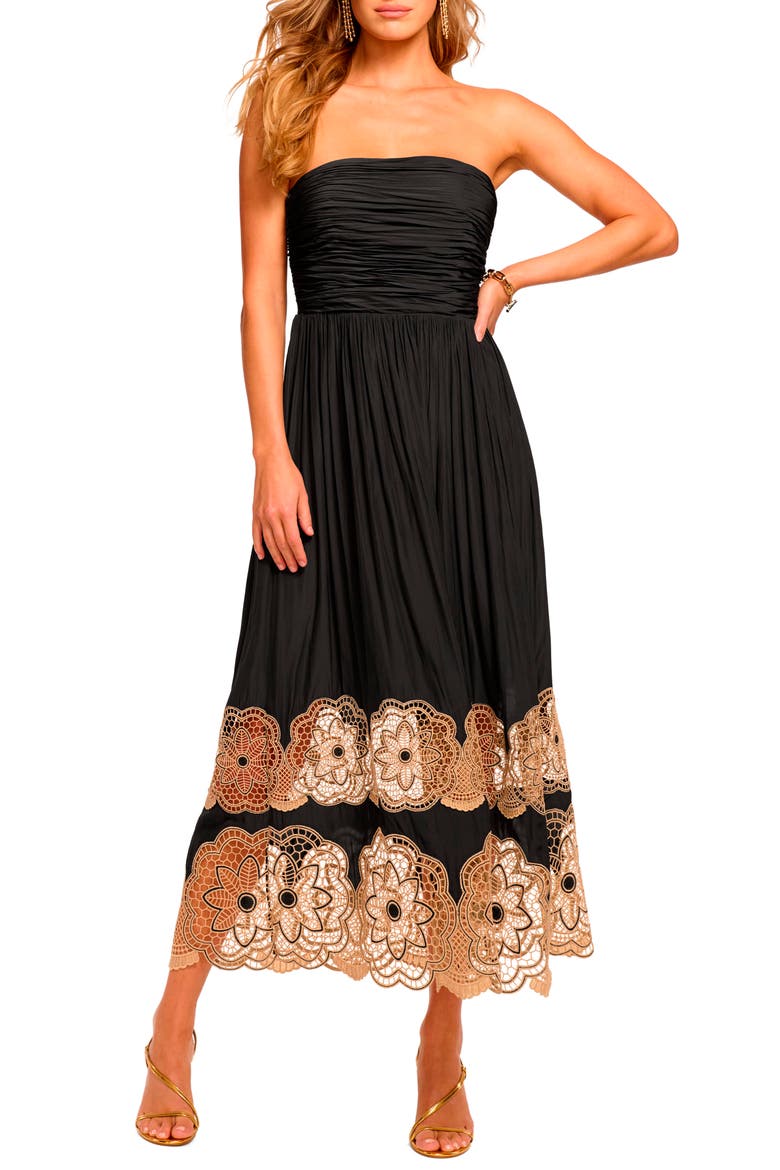 Milani Strapless Maxi Dress, Main, color, BLACK