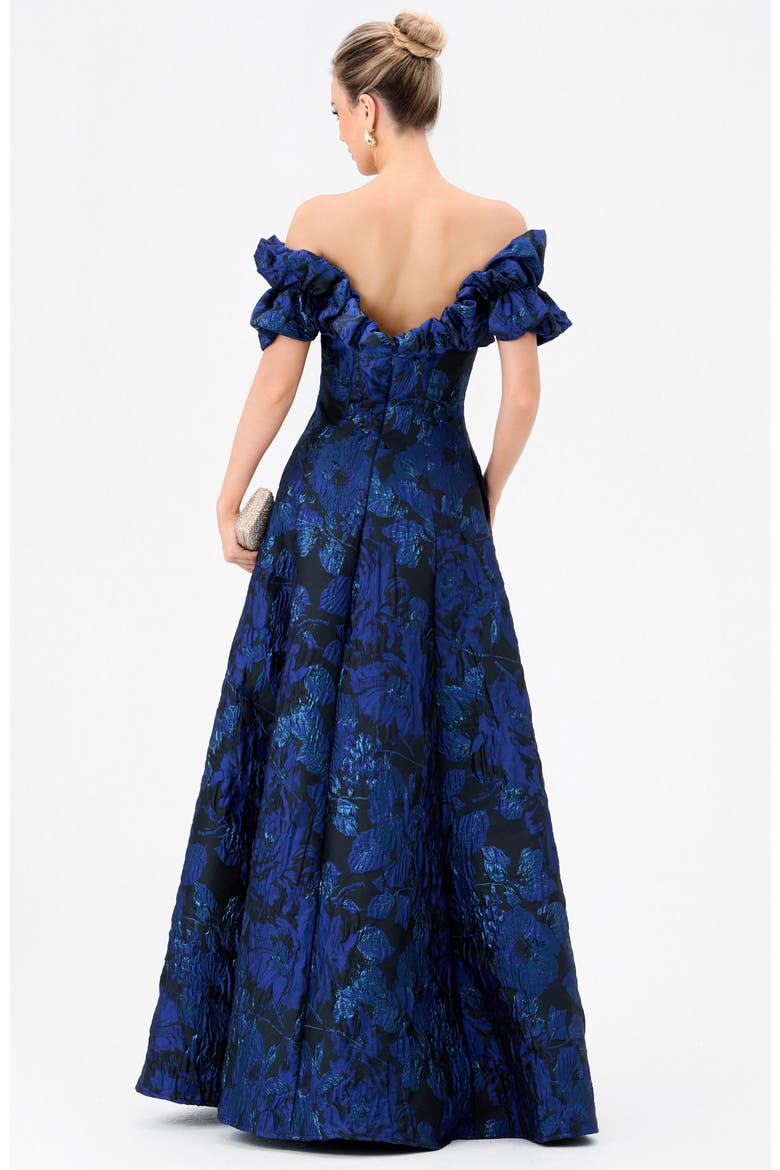 Maliyah Off Shoulder Gown, Alternate, color, NAVY