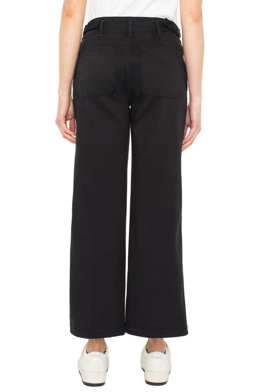 Liverpool Los Angeles High Waist Ankle Wide Leg Pants In Black