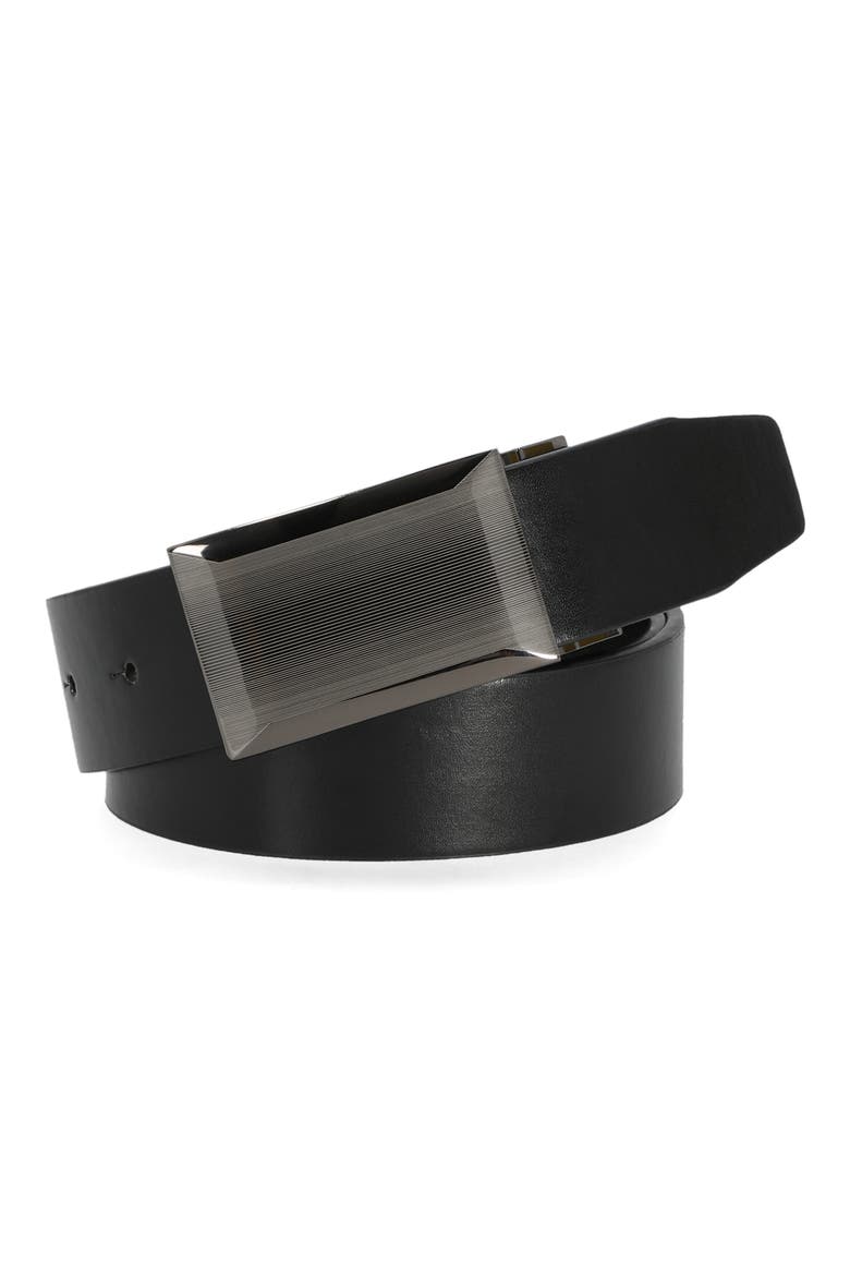 Plaque Reversible Leather Belt, Alternate, color, BLACK/ BROWN