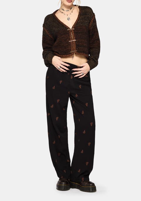 Ruin Fern Embroidered Wide Leg Trouser