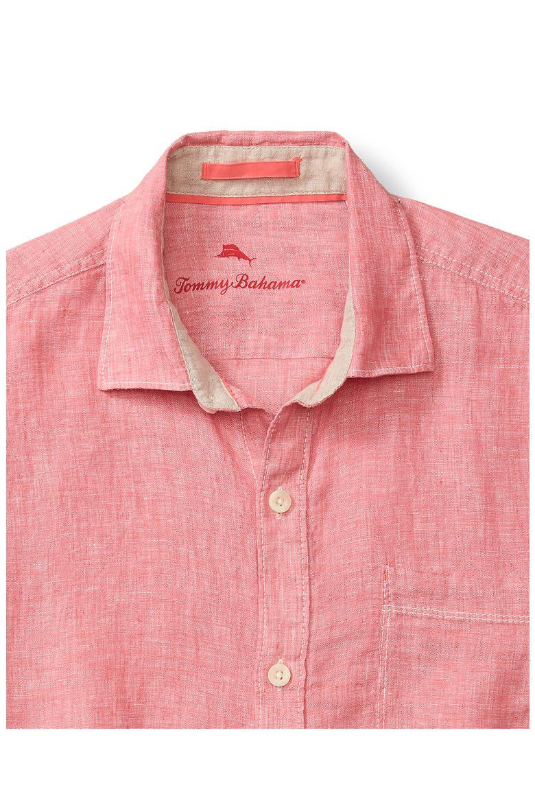 Paradise Breezer Linen Shirt, Alternate, color, RED SUNSET