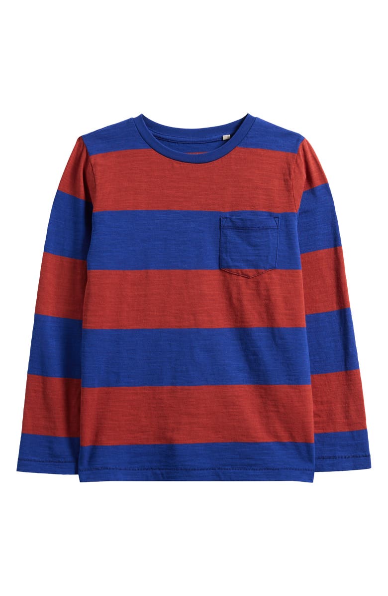 Mini Boden Kids' Stripe Long Sleeve Cotton Pocket T-Shirt, Main, color, 