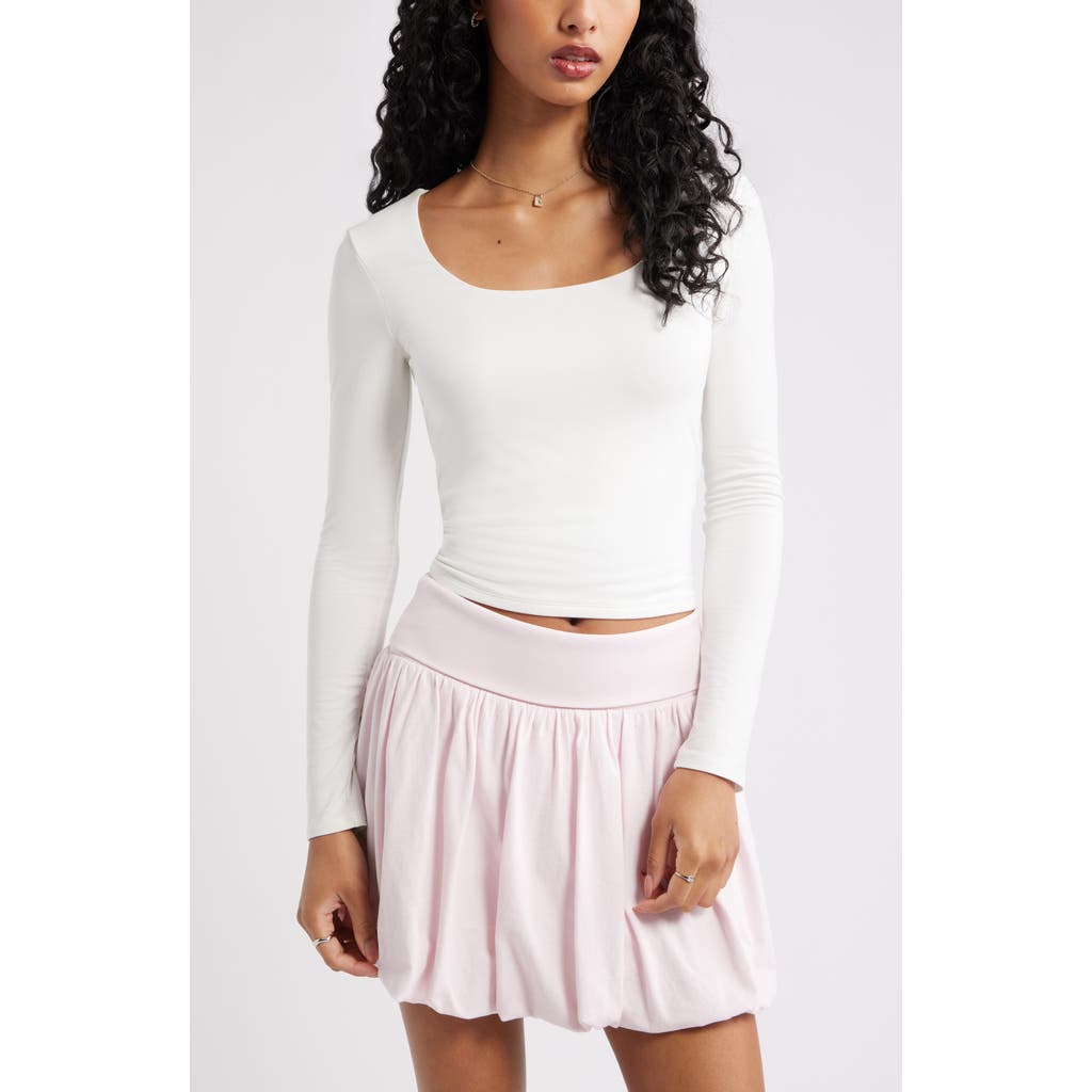 Bp. Long Sleeve Square Neck T-shirt In Neutral