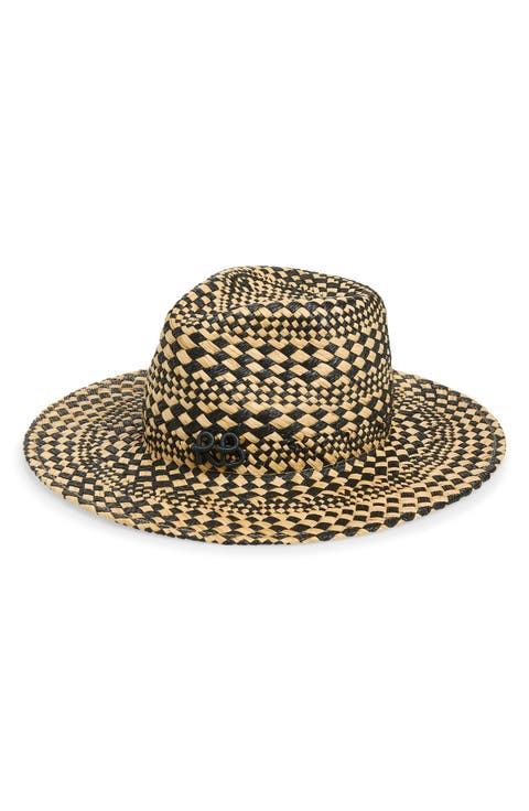 Rhomboidal Straw Fedora Hat