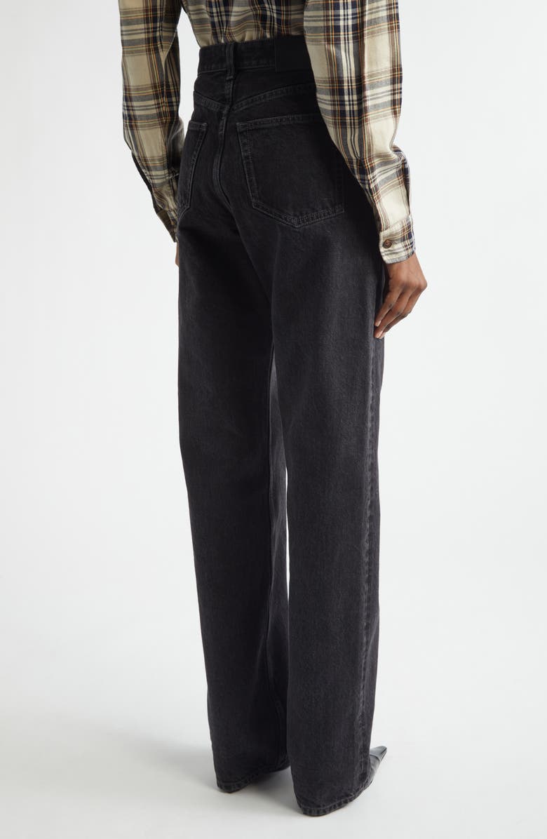 Saint Laurent Tevere V-Waist Baggy Jeans, Alternate, color, 90S French Black