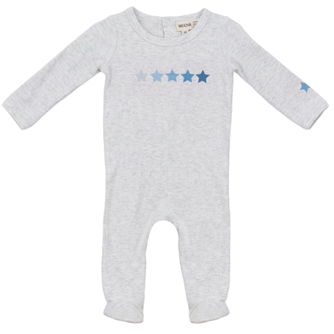 Rib Knit Romper with Star Print (Baby)