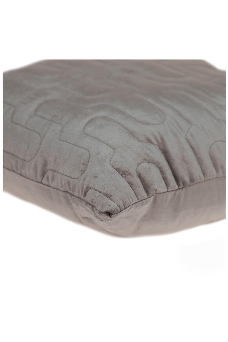 Basil Quilted Velvet Throw Pillow, Alternate, color, TAUPE