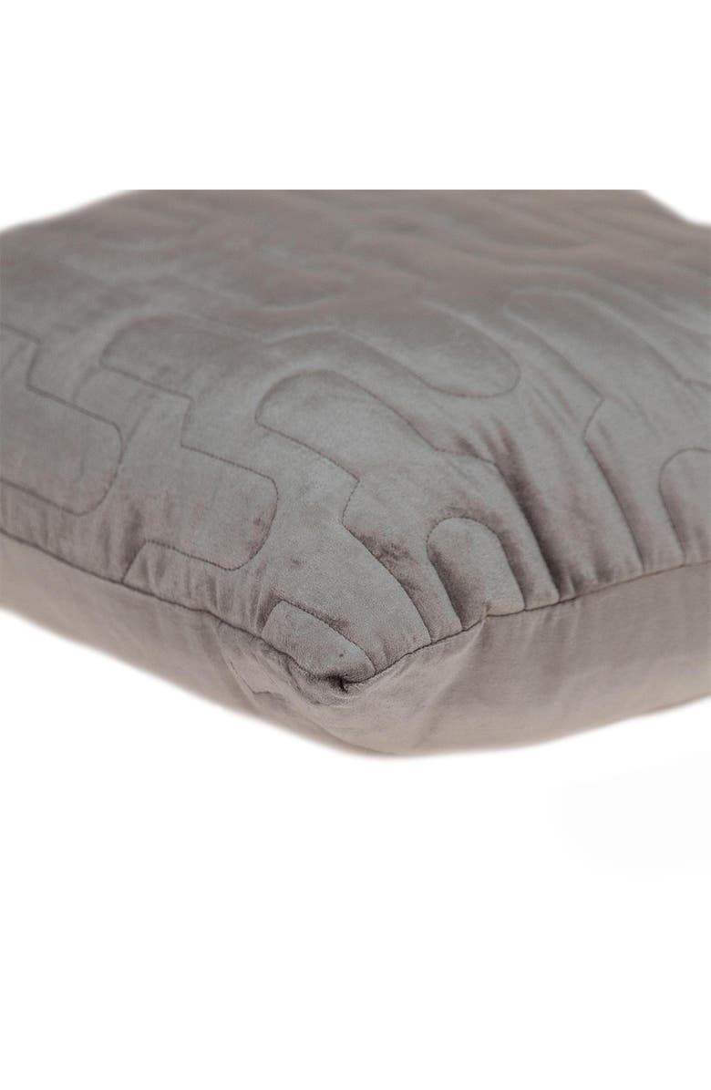PARKLAND COLLECTION Basil Quilted Velvet Throw Pillow, Alternate, color, Taupe