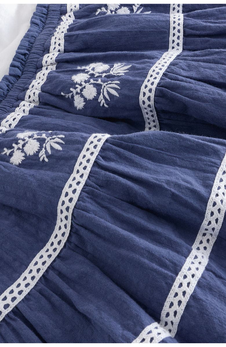 NEXT Kids' Floral Embroidered Cotton Flutter Sleeve Dress, Alternate, color, 