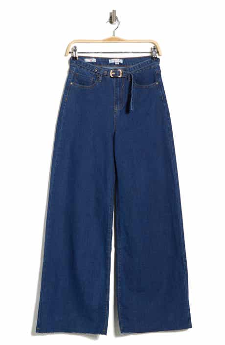 Vigoss Belted High Waist Wide Leg Palazzo Jeans