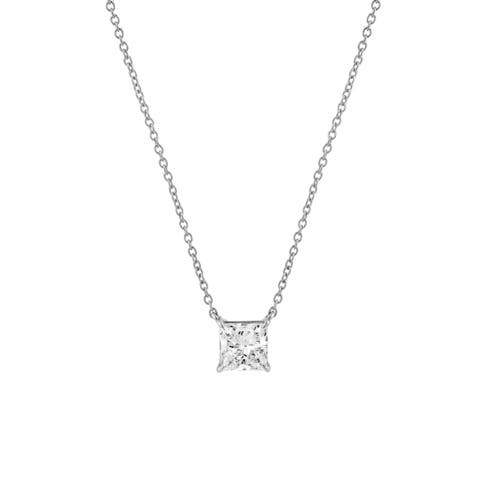 Princess Charm 14K Gold Lab Grown Diamond Necklace - 0.75 ct