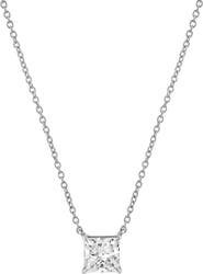 LuvMyJewelry Princess Charm 14K Gold Lab Grown Diamond Necklace - 1 ct