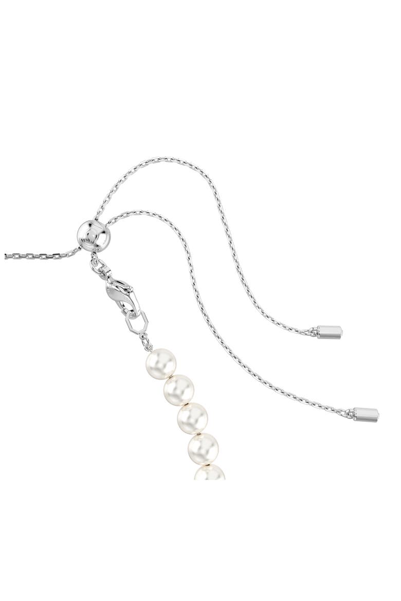 x Ariana Grande Angelic Crystal Heart & Faux Pearl Choker Necklace, Alternate, color, WHITE/ SILVER