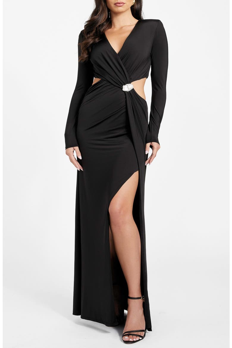 Elsa Long Sleeve Maxi Dress, Main, color, JBLACK-BLACK