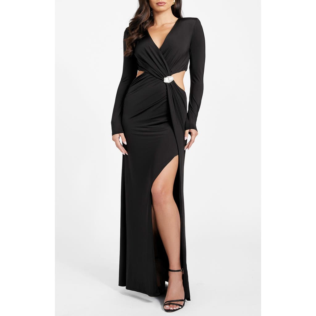 Marciano Elsa Long Sleeve Maxi Dress In Black
