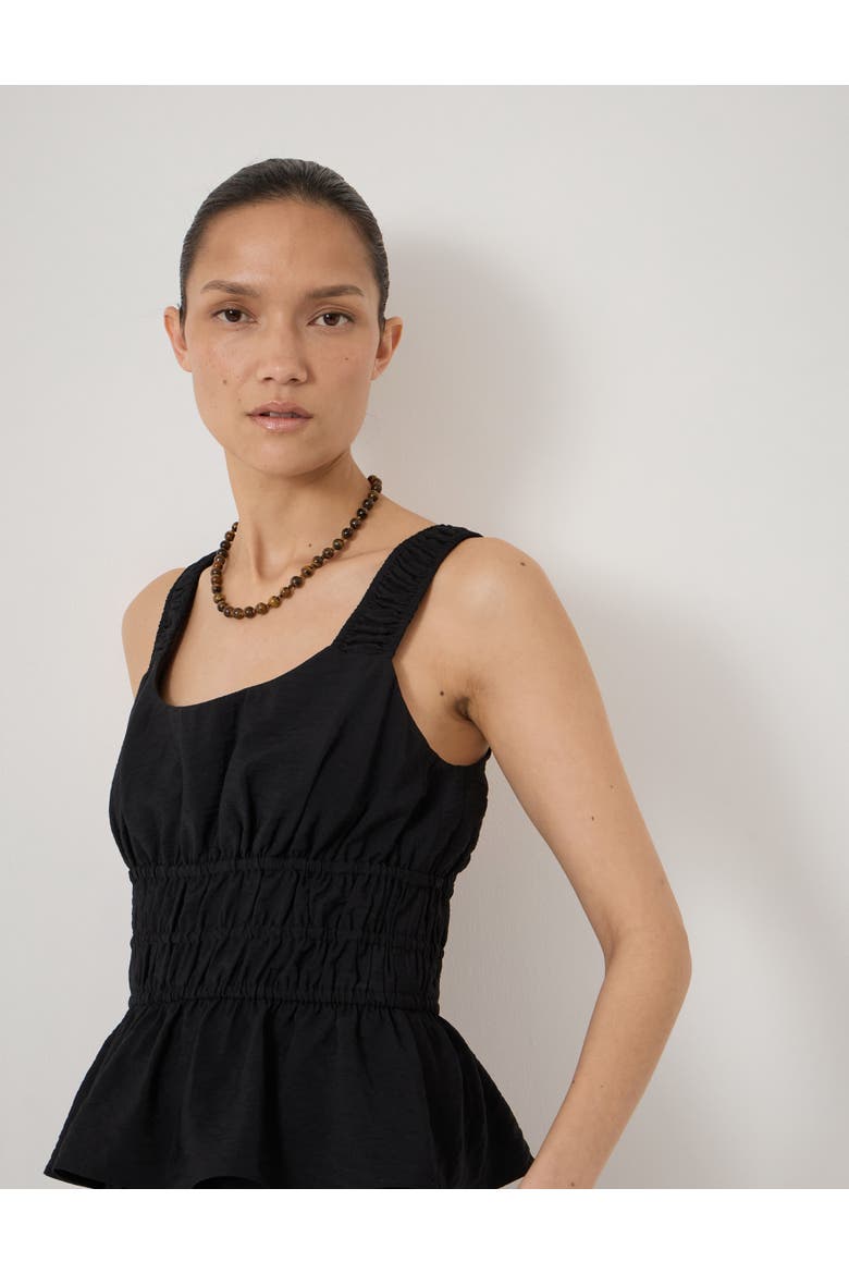 Waist Gathered Sleeveless Top, Alternate, color, Black