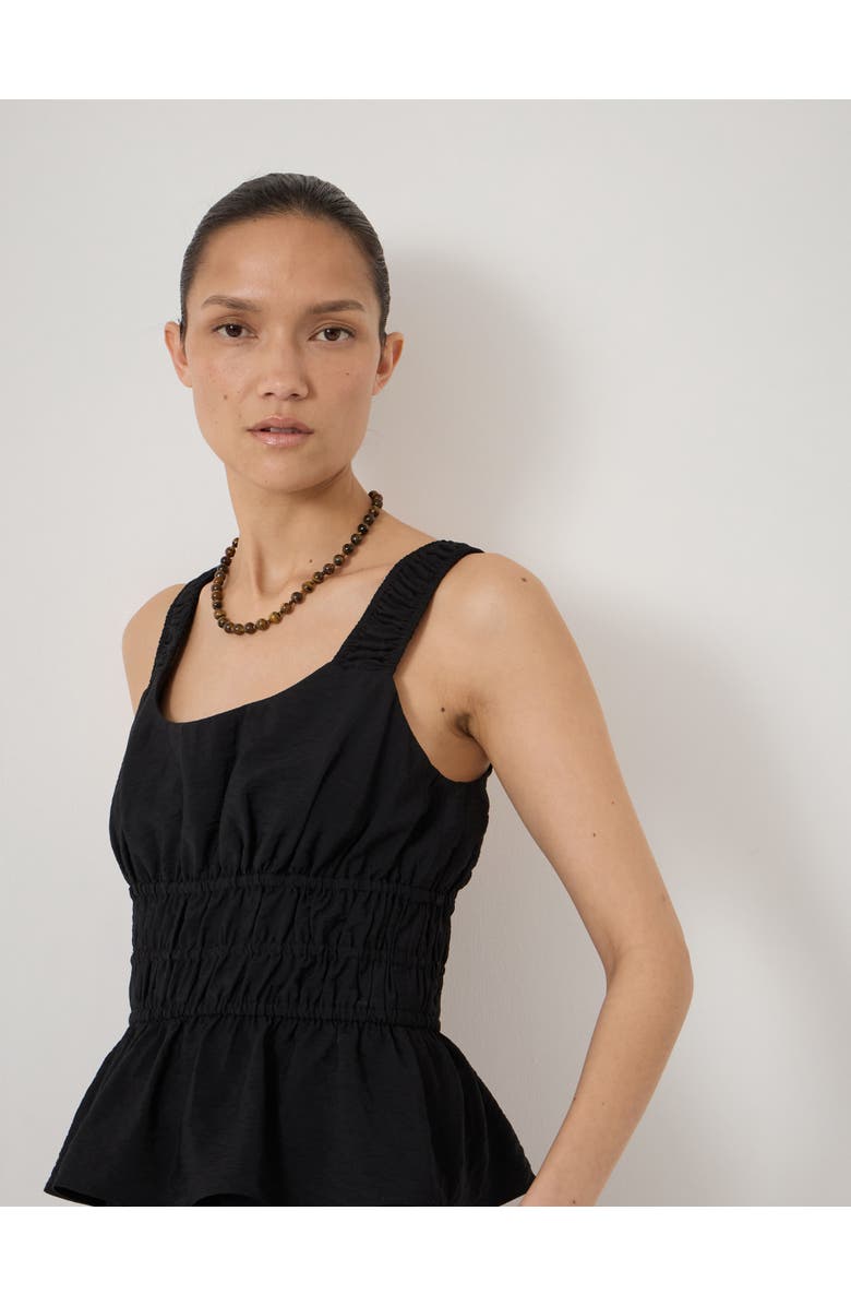 Hush Waist Gathered Sleeveless Top, Alternate, color, Black