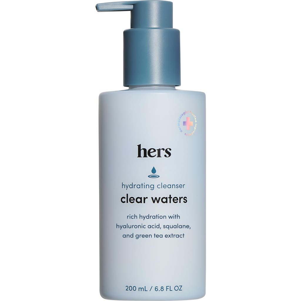 Hims & Hers Clear Waters Hydrating Cleanser Gentle, Ph-balancing, Squalane Face Wash With Hyaluroni In Blue
