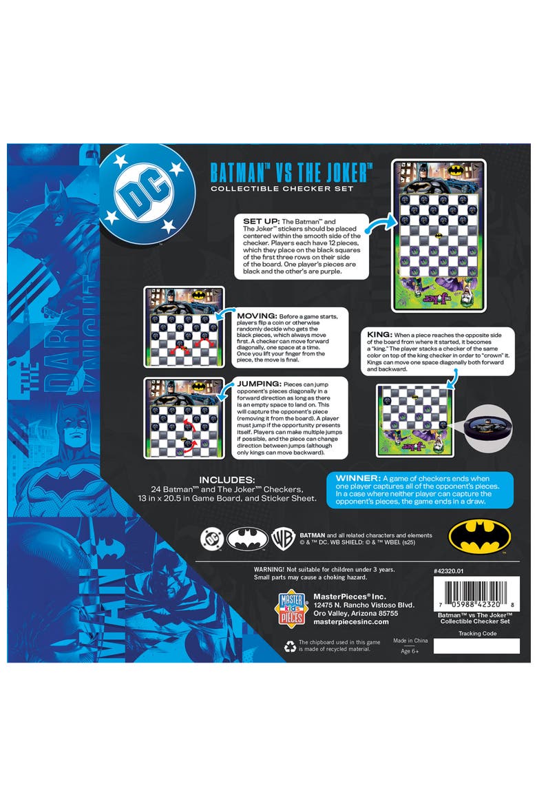 Batman vs The Joker Checkers Board Game, Alternate, color, Multicolor