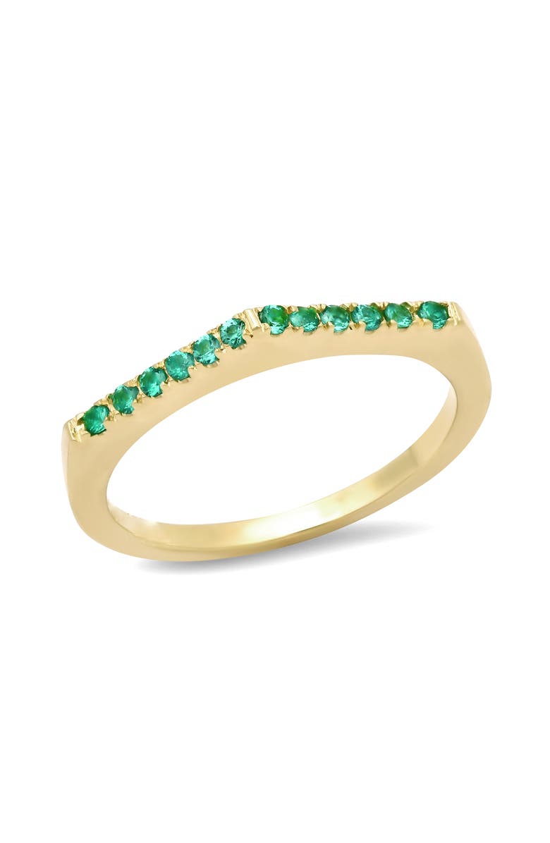 ELLIOT YOUNG 14K Stackable Pave Point Ring, Main, color, Green