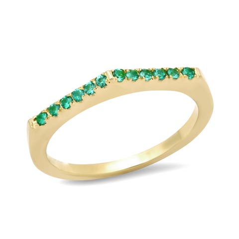 14K Stackable Pave Point Ring