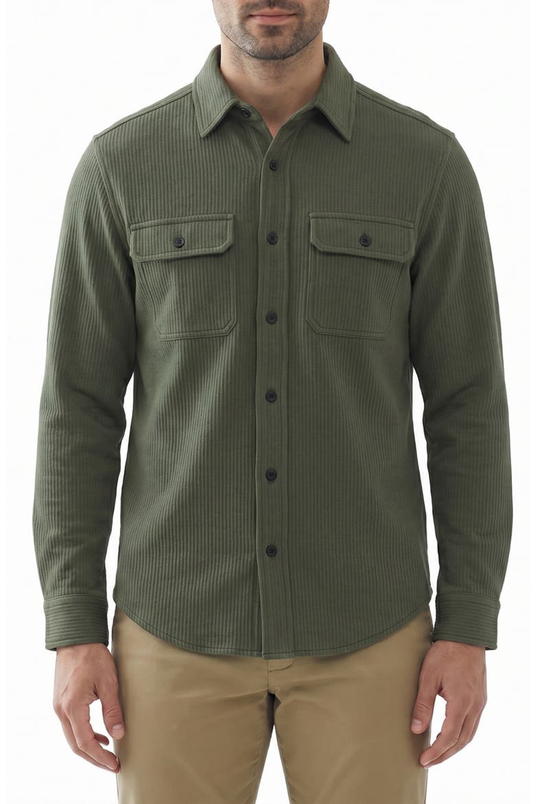 Long Sleeve Bonded Shirt, Main, color, 30 FADED GREEN