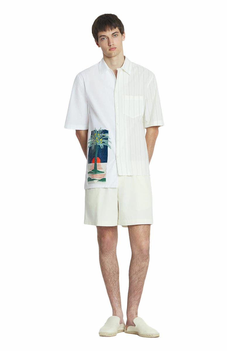 Lanvin Printed Asymmetric Shirt, Main, color, 