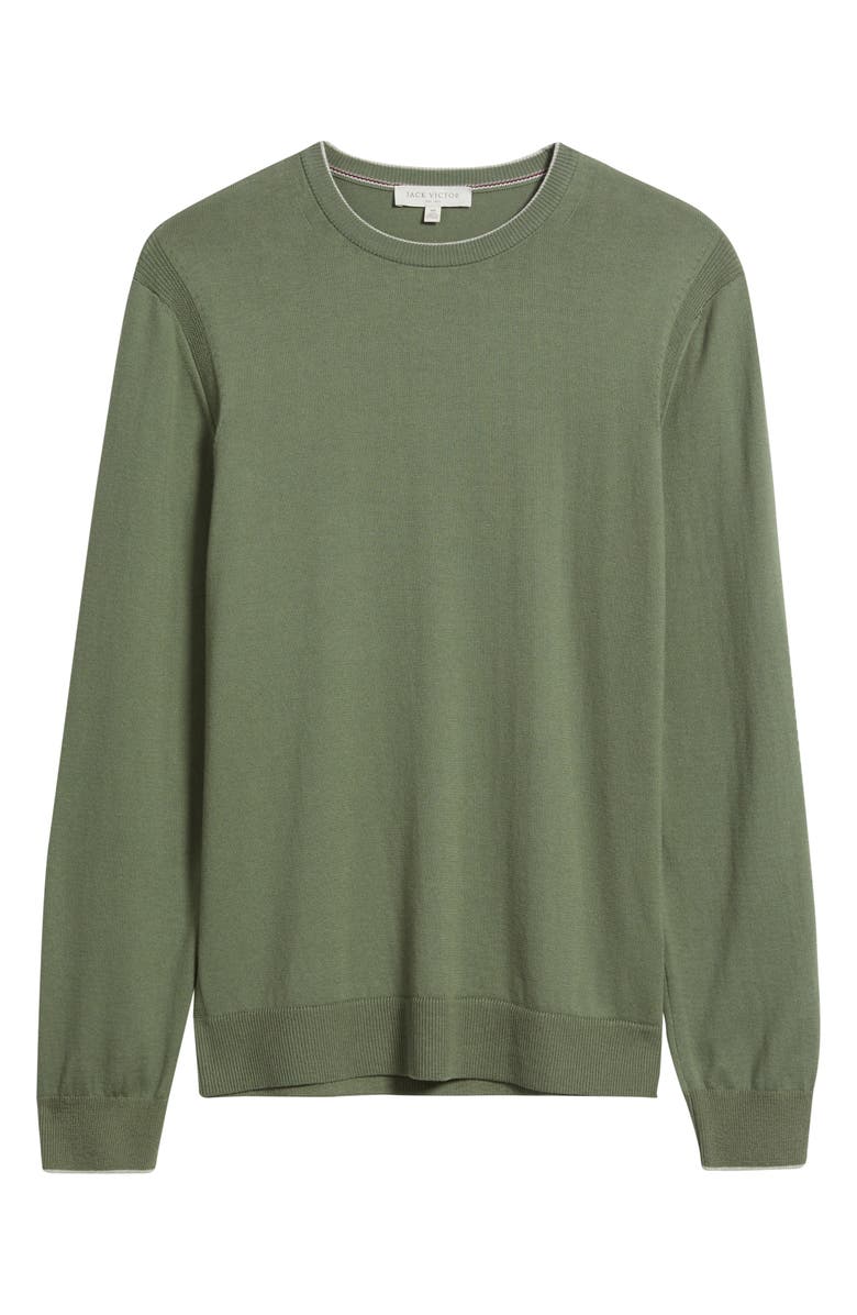 Jack Victor Grassi Crewneck Cotton & Cashmere Sweater, Alternate, color, Sage