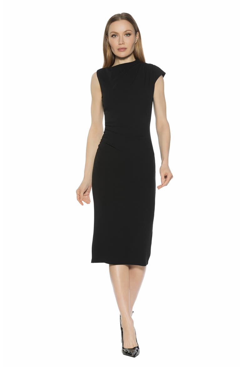 Vaila Midi Sheath Dress, Alternate, color, BLACK