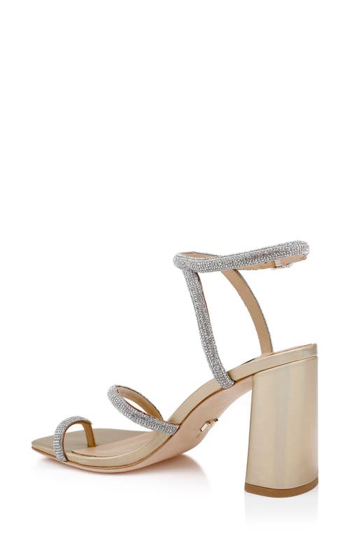 Shop Badgley Mischka Collection Dalilah Ankle Strap Toe Loop Sandal In Gold Leather