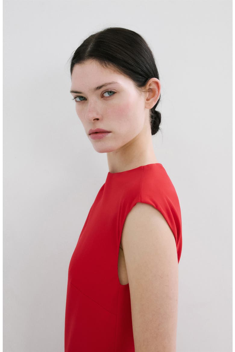 Vestido Sleeveless Asymmetric Midi Dress, Alternate, color, RED