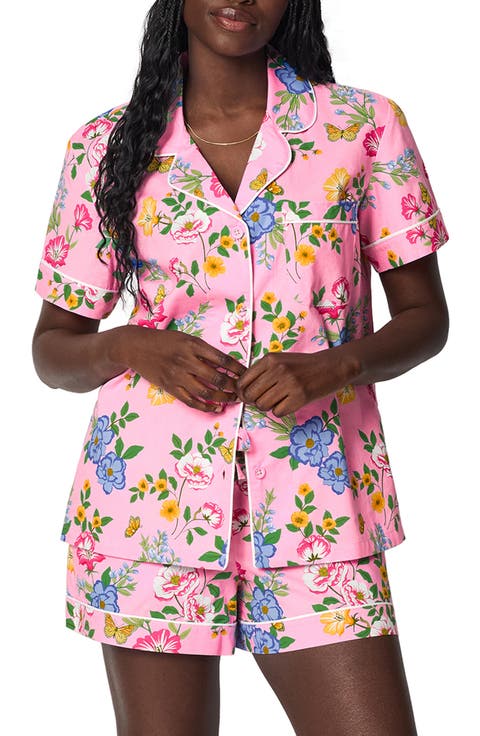 Print Organic Cotton Poplin Short Pajamas (Regular & Plus)