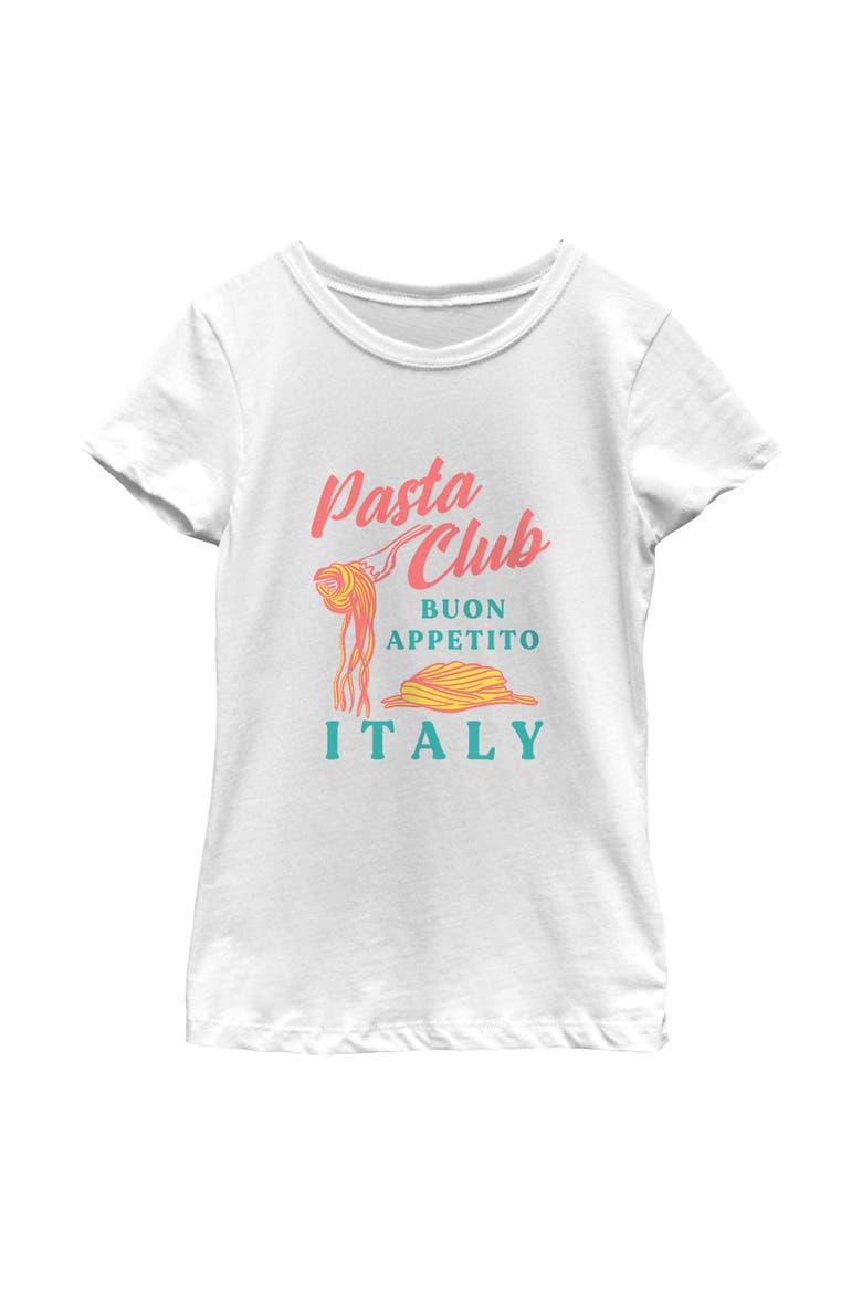 Girl's Lost Gods Pasta Club Italy  Graphic T-Shirt, Main, color, White
