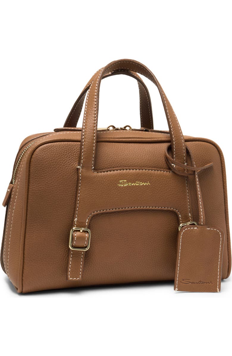 Santoni Leather handbag, Main, color, Brown