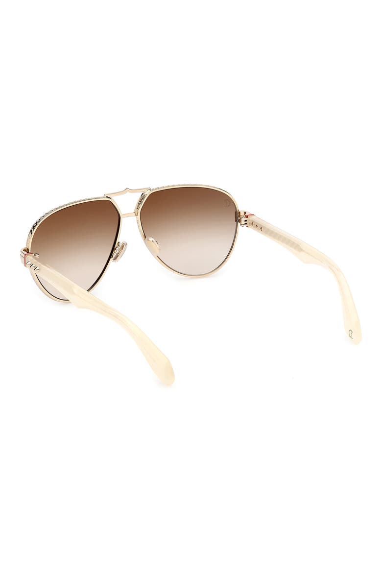 Oversize 63mm Aviator Sunglasses, Alternate, color, GOLD IVORY / LIGHT SAND