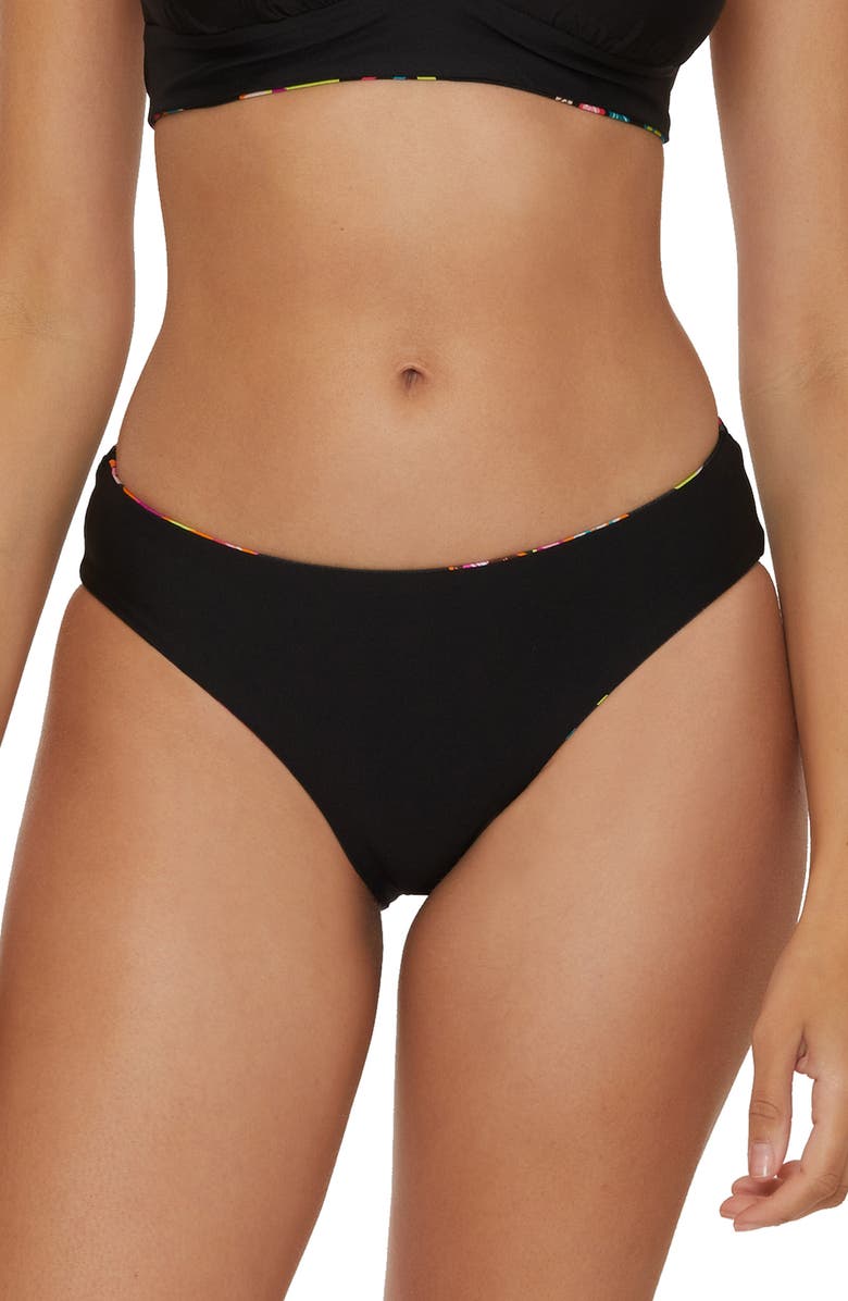 Trina Turk Luminary Reversible Hipster Bikini Bottoms, Alternate, color, Black Multi