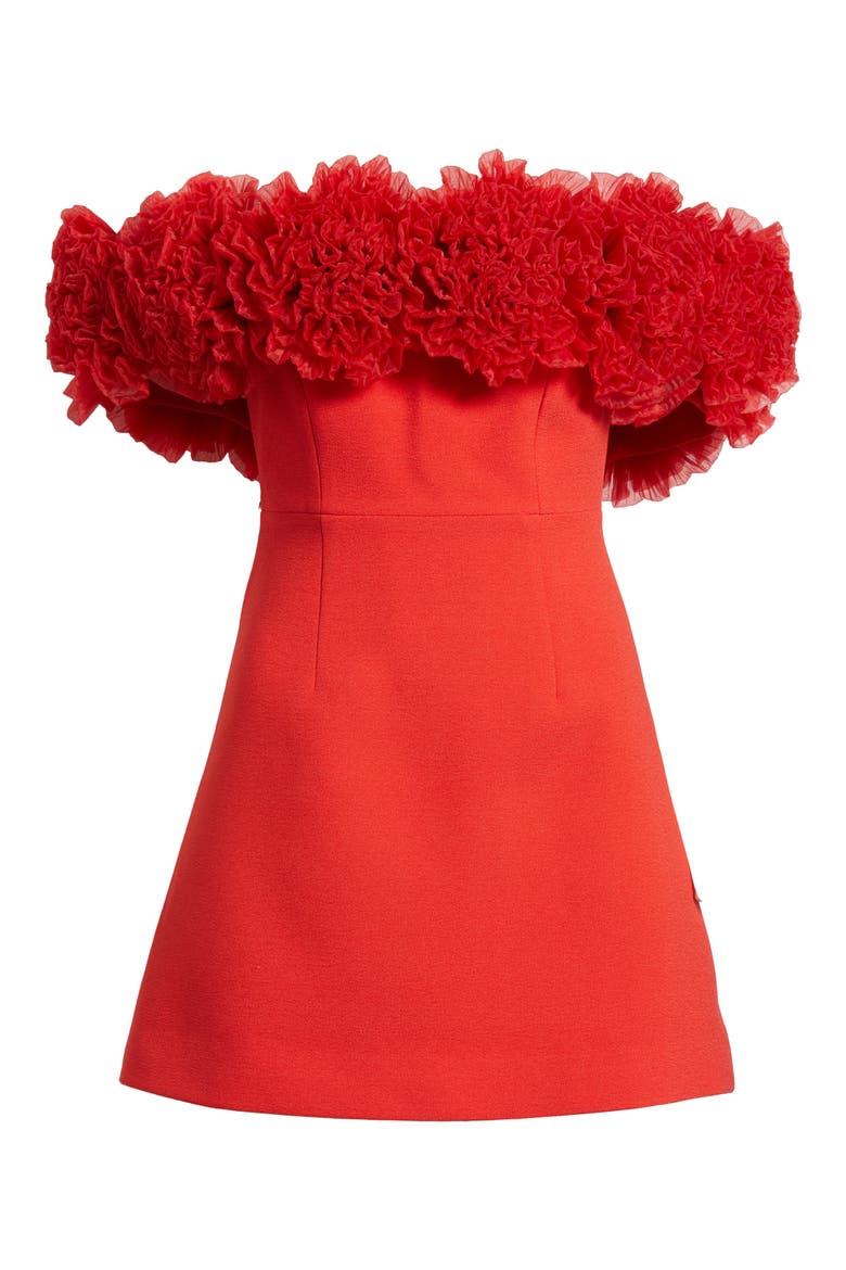 Nahla Rosette Off the Shoulder Cocktail Minidress, Alternate, color, SORRENTO RED