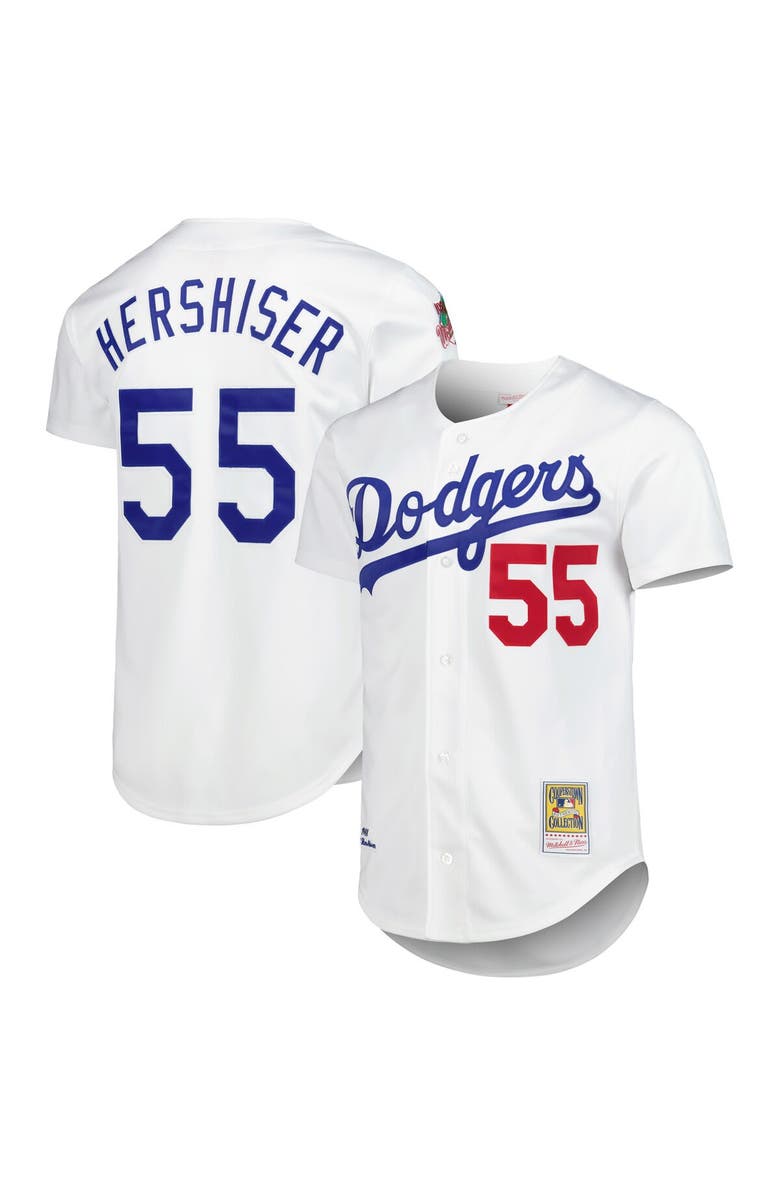 Mitchell & Ness Men's Mitchell & Ness Orel Hershiser White Los Angeles Dodgers Cooperstown Collection Authentic Jersey, Main, color, 