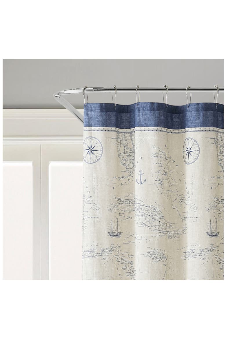 Caribbean Sea Shower Curtain, Alternate, color, BLUE LINEN