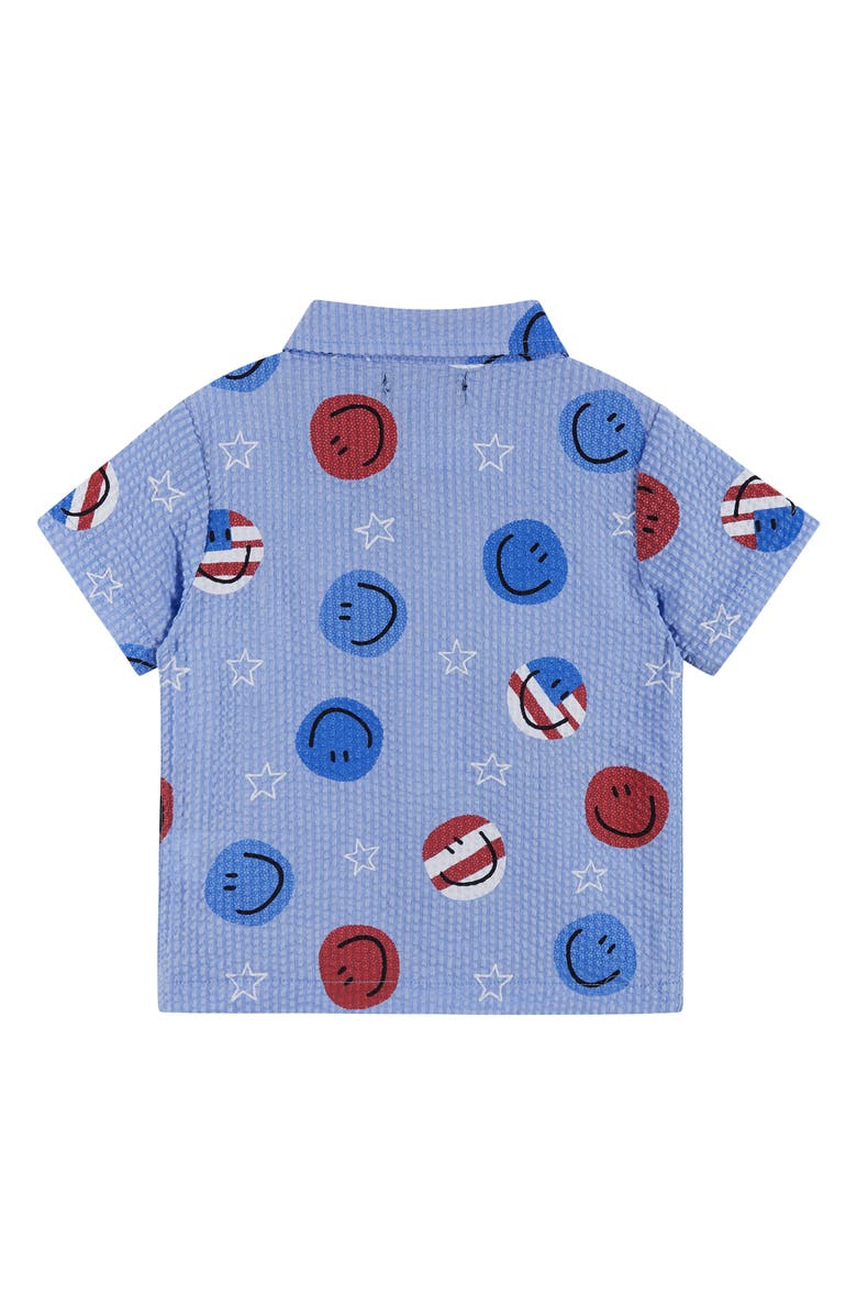 Andy & Evan Print Cotton Seersucker Button-Up Shirt & Shorts Set, Alternate, color, 