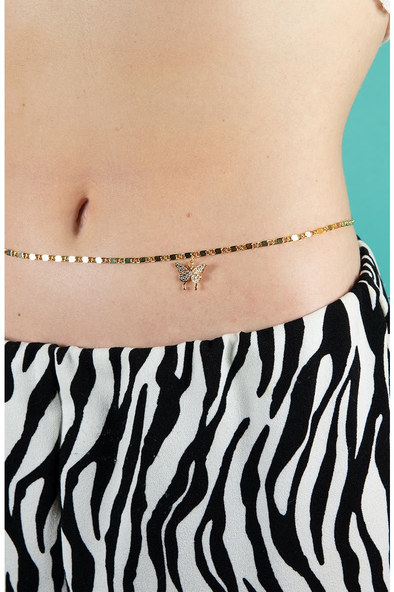 Mariposa Belly Chain, Alternate, color, SILVER