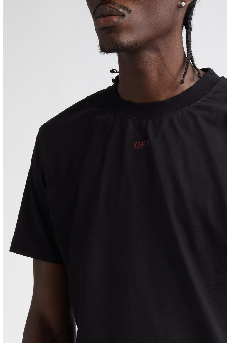 Stamp Logo Slim Cotton Graphic T-Shirt, Alternate, color, BLACK - RED