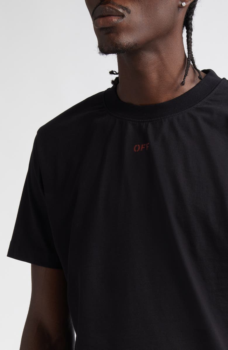 Off-White Stamp Logo Slim Cotton Graphic T-Shirt, Alternate, color, 