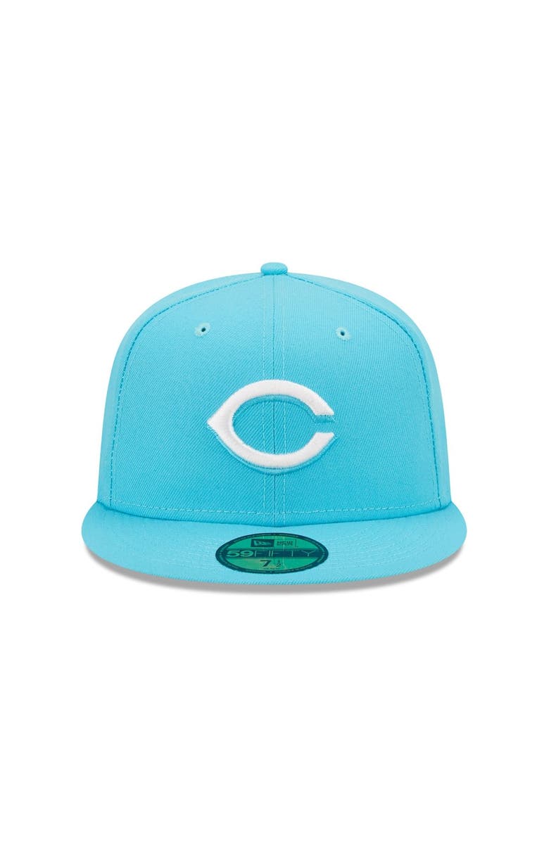 New Era Men's New Era Blue Cincinnati Reds Vice Highlighter Logo 59FIFTY Fitted Hat, Alternate, color, 
