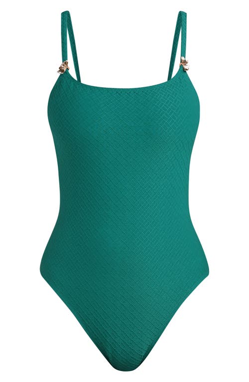 La Blanca Textured Tides Linge One-piece In Green