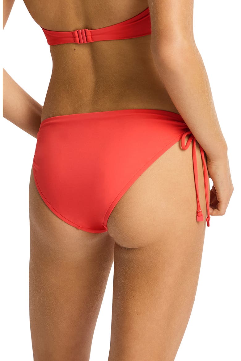 Essentials Edit Tie Side Bikini Bottoms, Alternate, color, TANGO