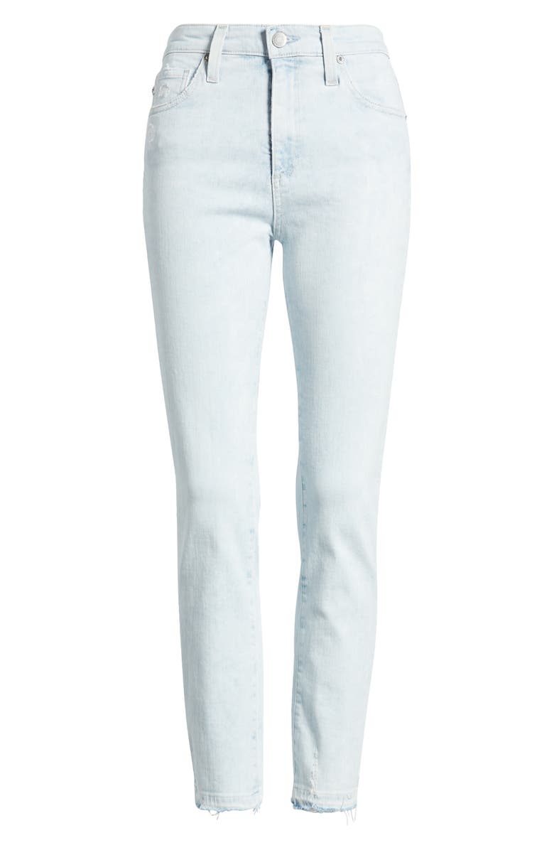 AG Mari Distressed Raw Hem Crop Straight Leg Jeans, Alternate, color, 